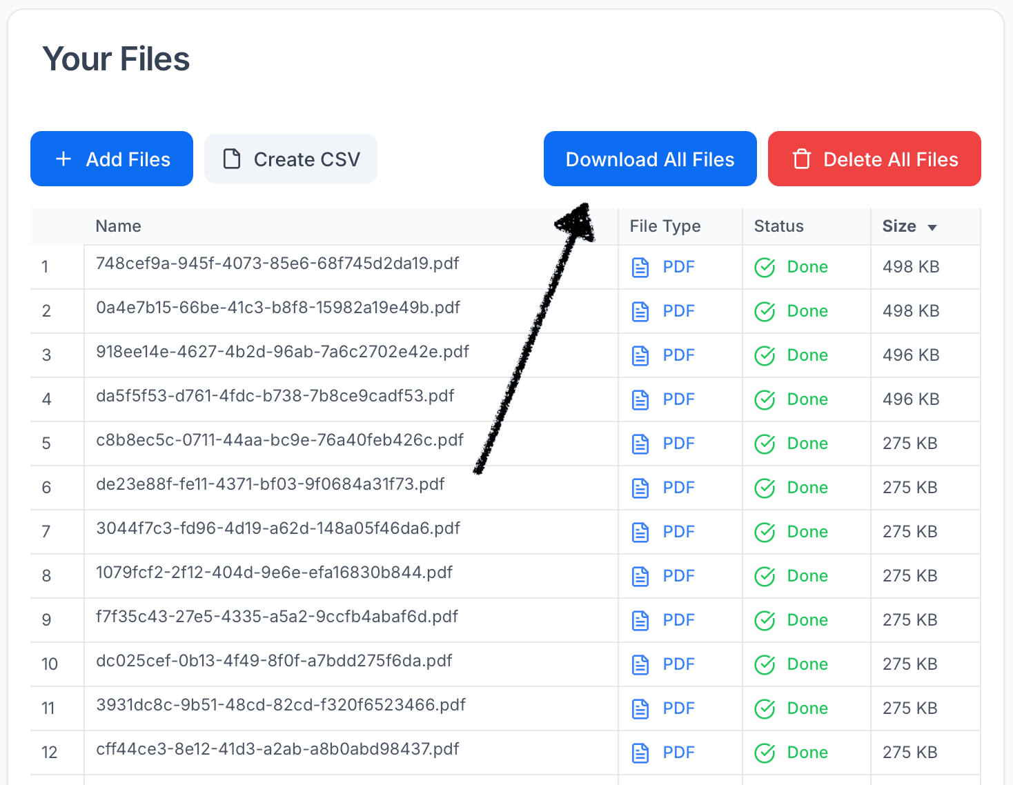 Download all files button